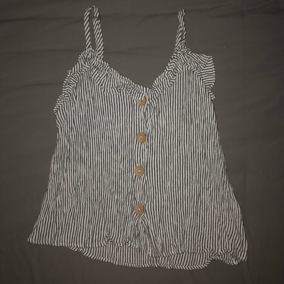 white and blue striped women’s tank top - Picture 1 of 3